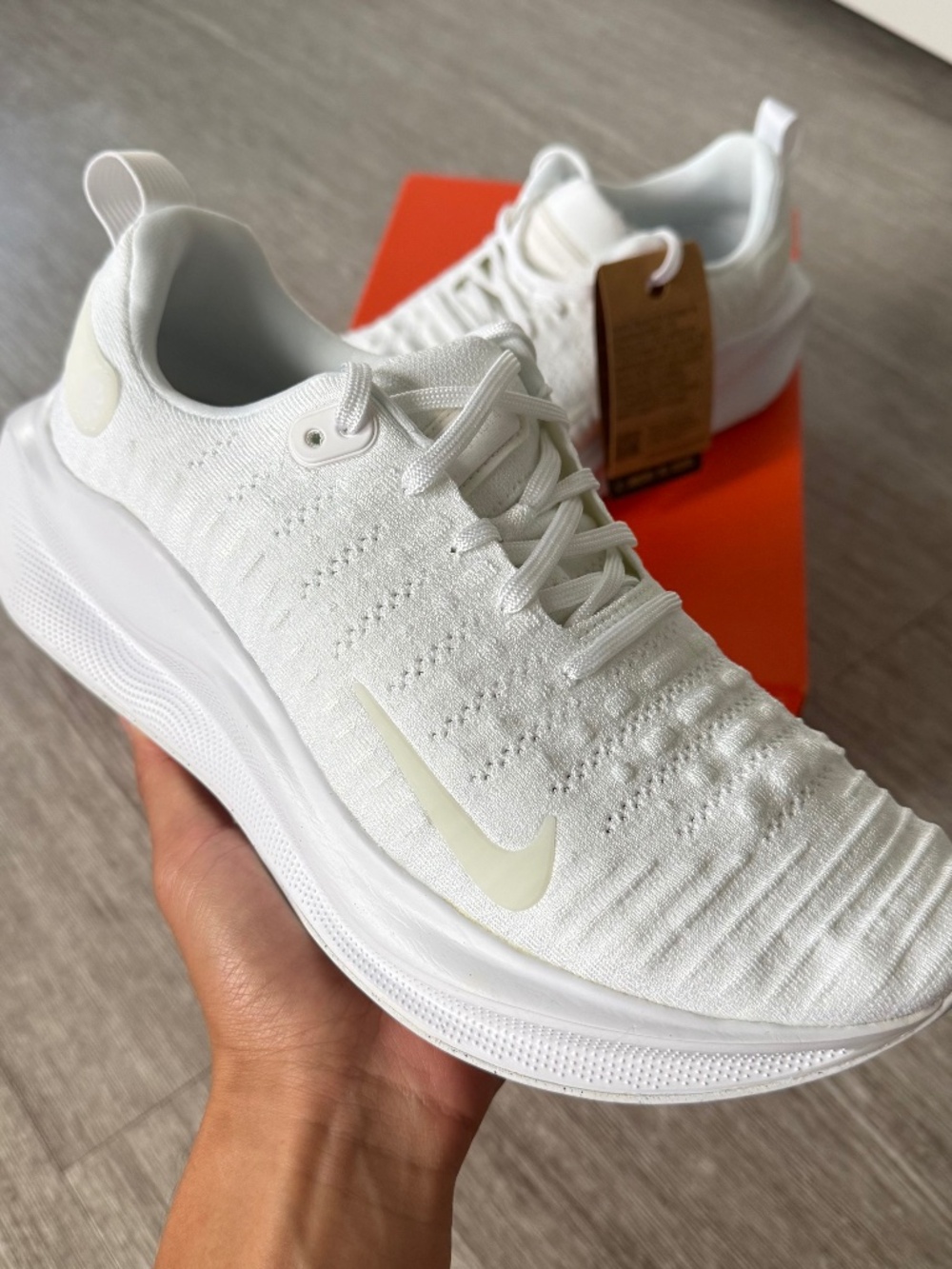 Men Nike ReactX Infinity Run 4 Wide 10.5 White Platinum Running Shoe FN0881-100